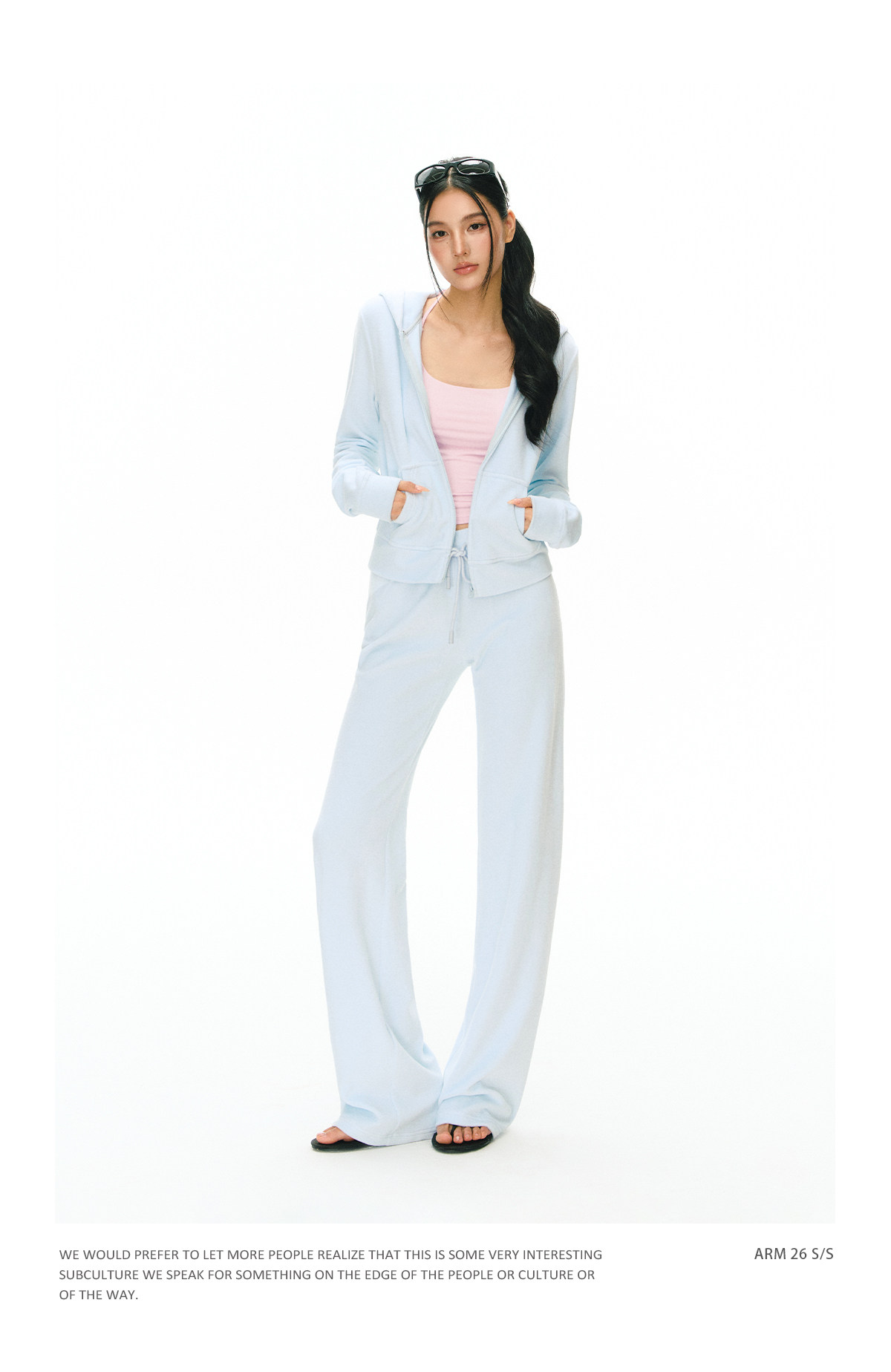 ARISEISM Zip-Up Cropped Sweatshirt Set