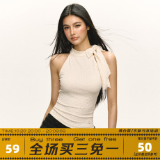 Топы/майки ariseism美式复古辣妹无袖挂脖背心女夏季新款修身内搭外穿上衣