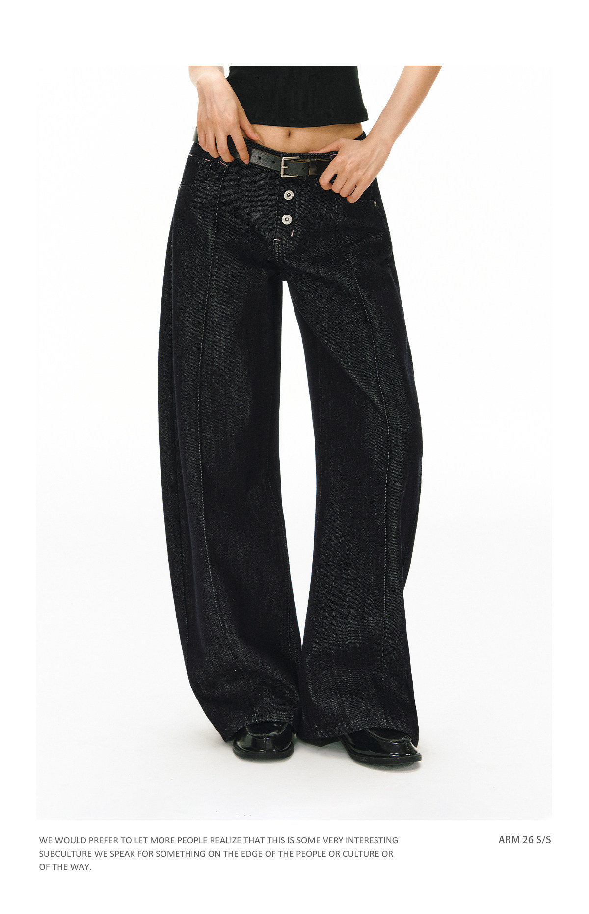 ARISEISM Retro Low-Rise Wide-Leg Jeans