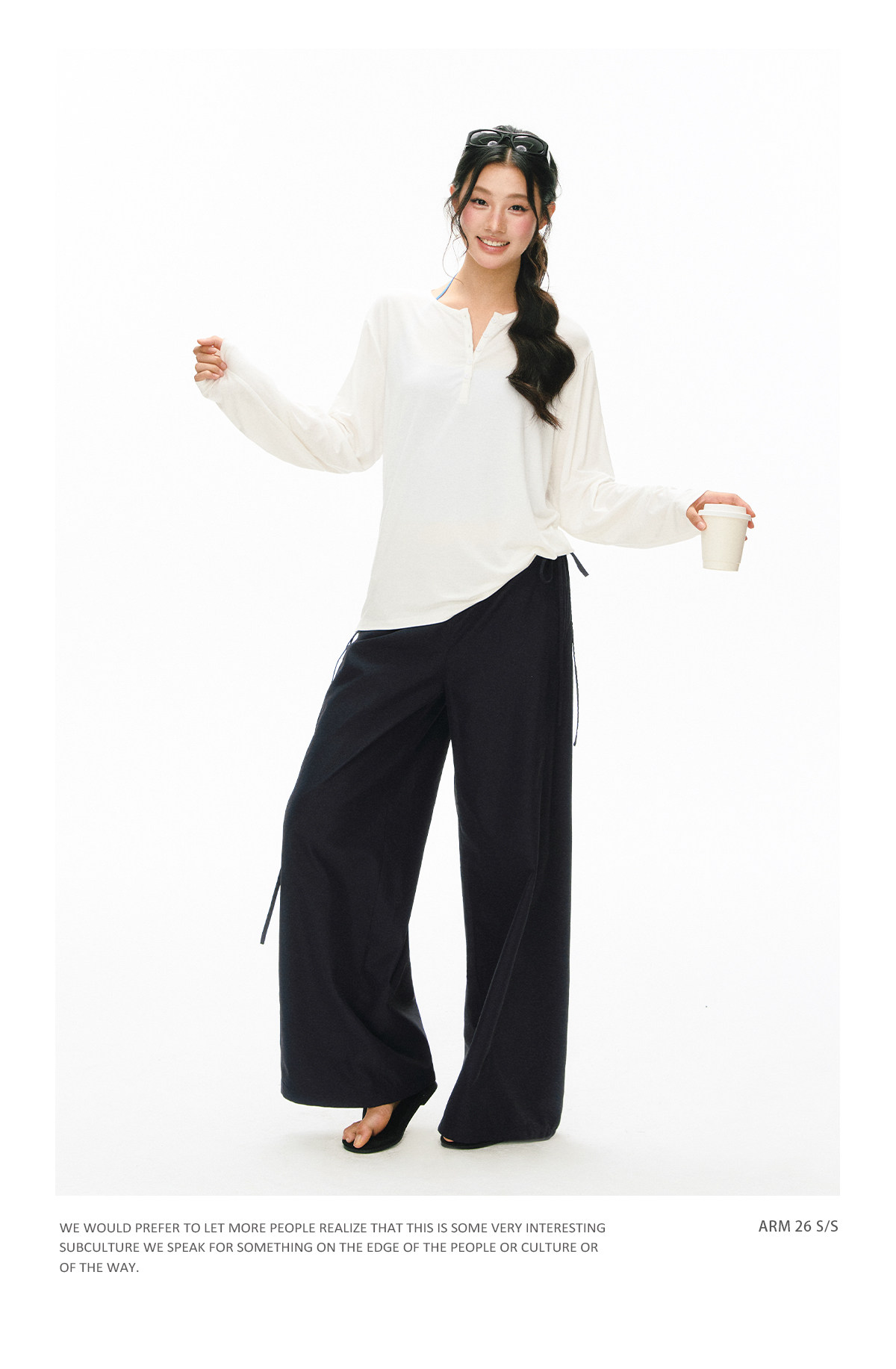 ARISEISM Low-Waist Wide-Leg Cargo Trousers