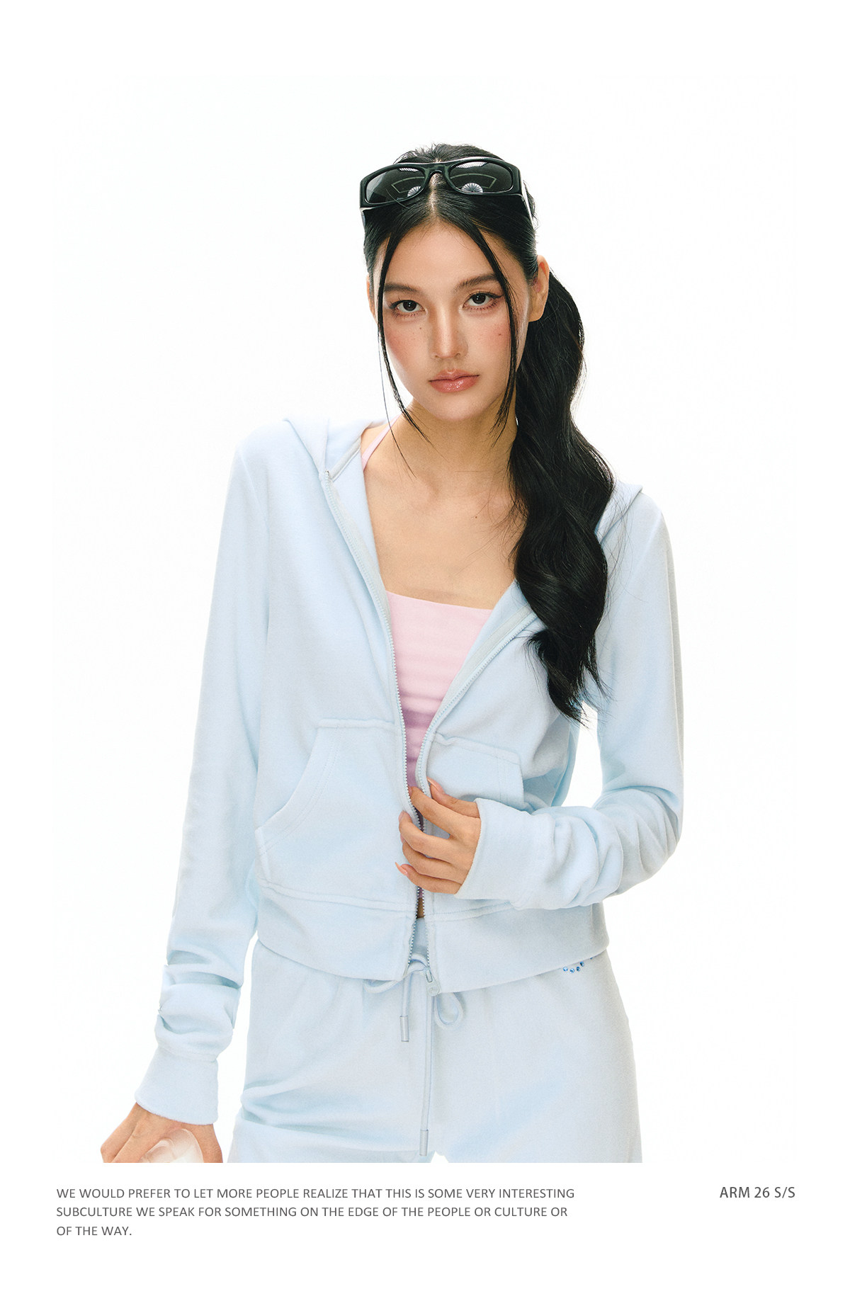 ARISEISM Zip-Up Cropped Sweatshirt Set