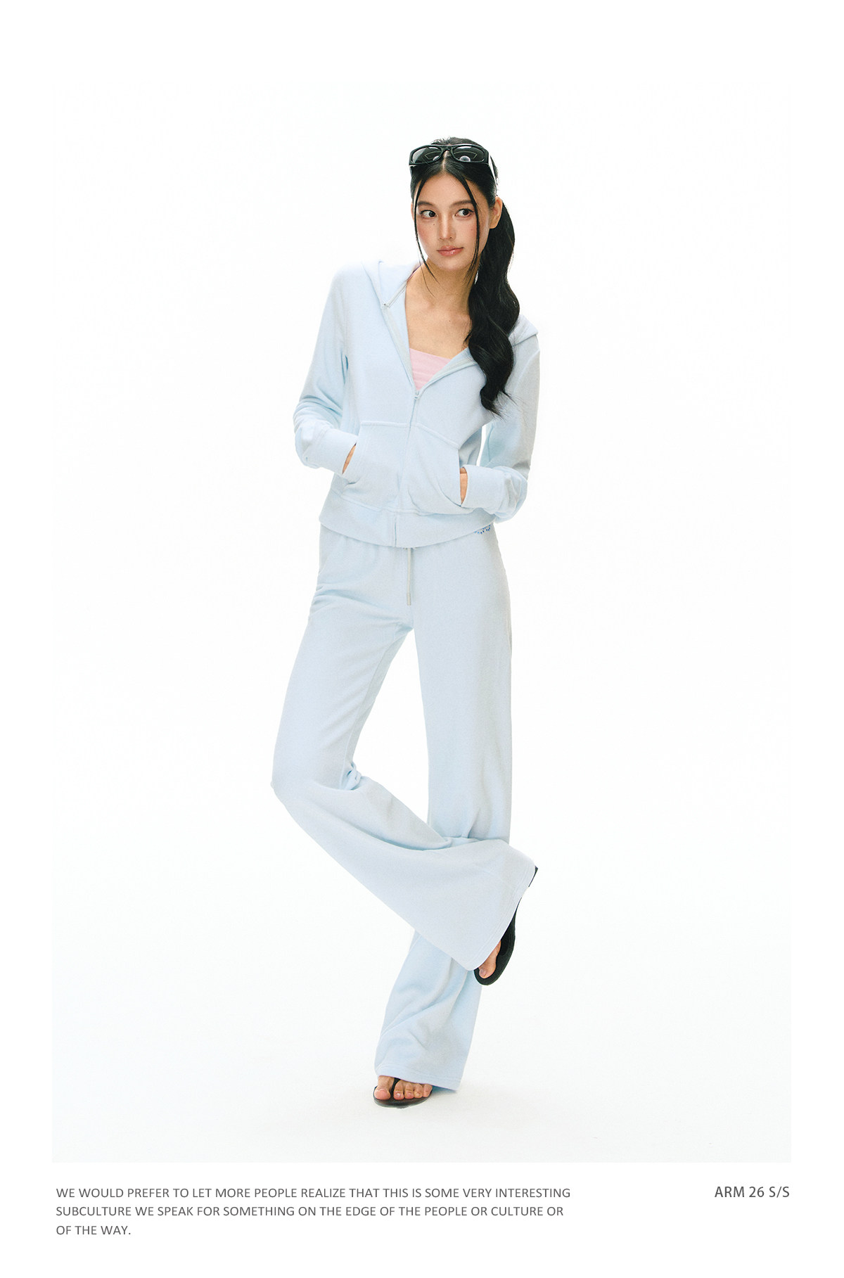 ARISEISM Zip-Up Cropped Sweatshirt Set
