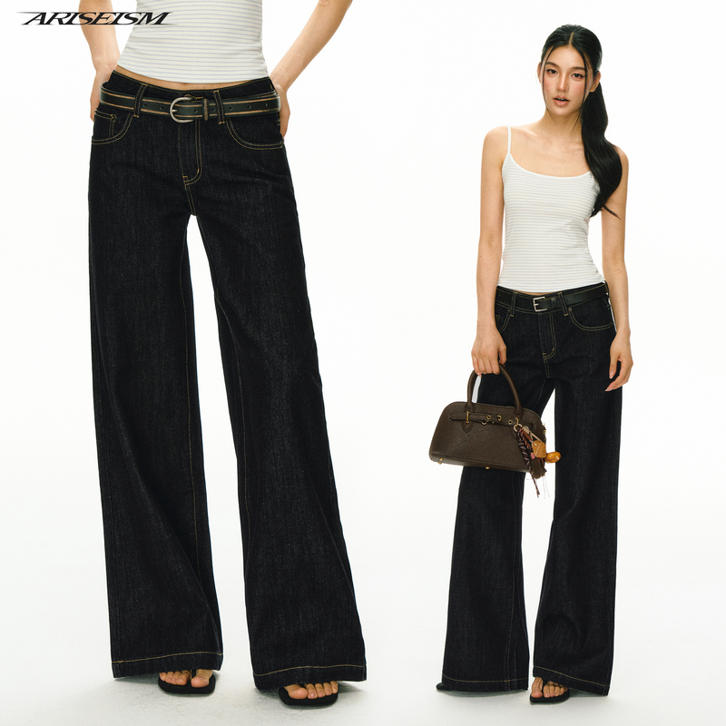 Ariseism American Retro Original Color Low-Waist Jeans for Women Summer New Casual Straight-Leg Long Pants Ariseism American Retro Original Color Low-Waist Jeans for Women Summer New Casual Straight-Leg Long Pants