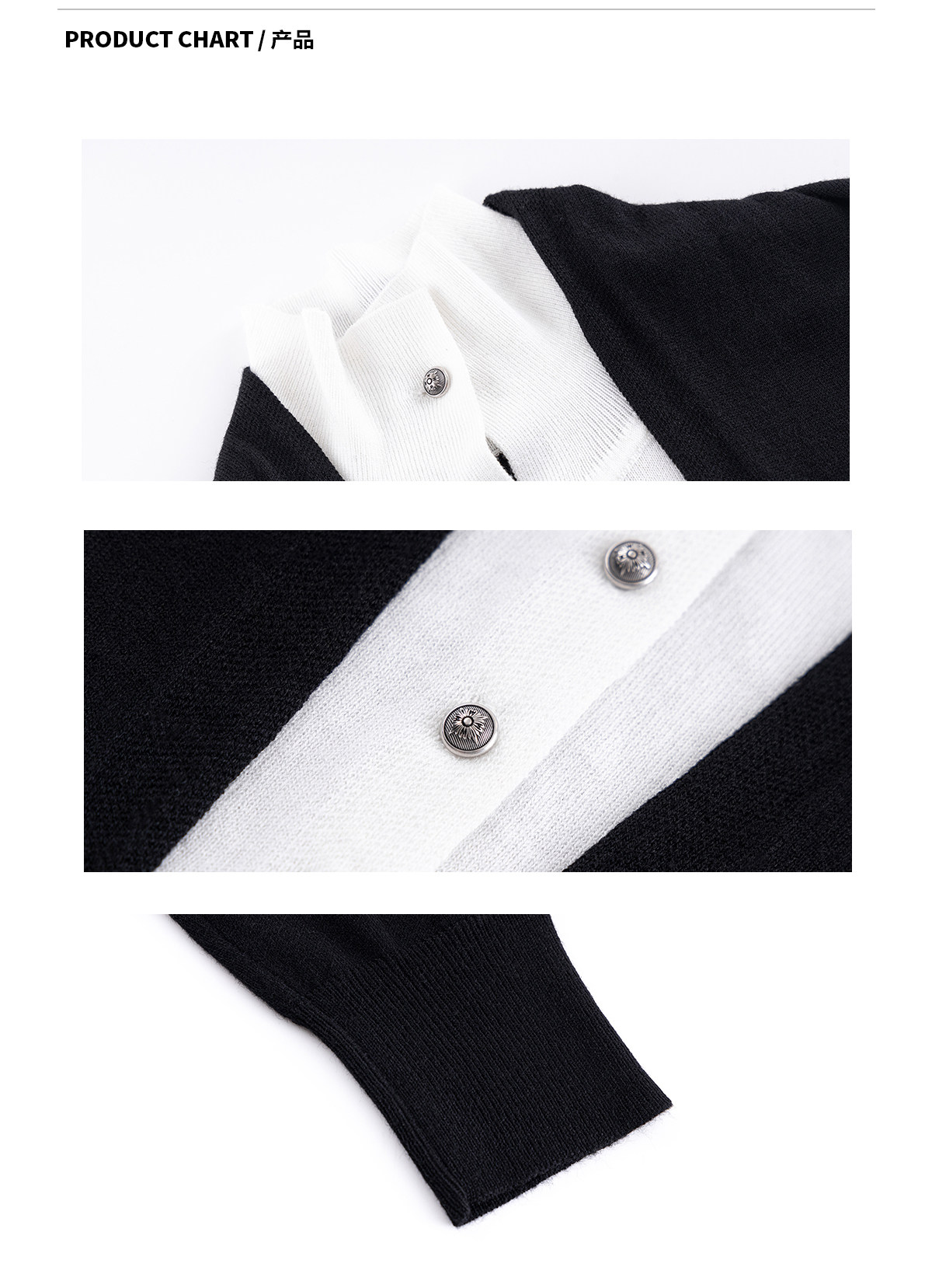 ARISEISM Black White Layered-Look Knit Top