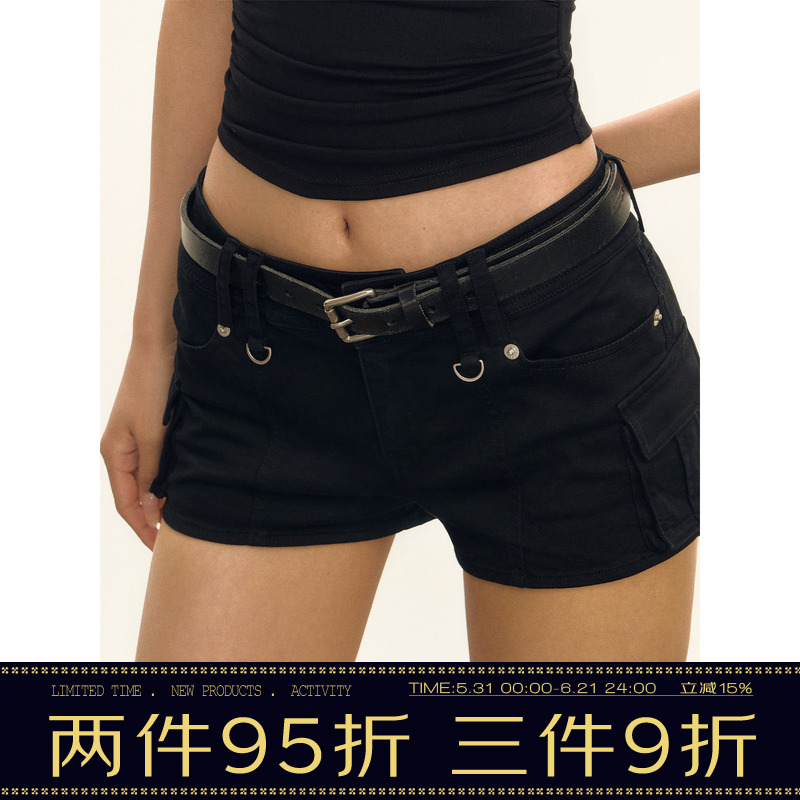 Ariseism American Retro Black Denim Shorts for Women 2026 Summer New Versatile Slimming Hot Pants Ariseism American Retro Black Denim Shorts for Women 2026 Summer New Versatile Slimming Hot Pants