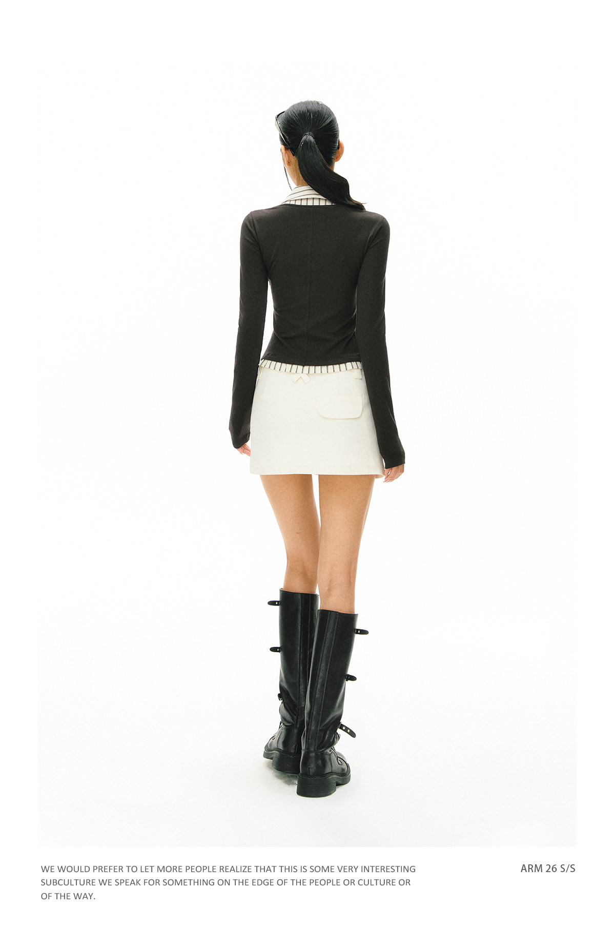 ARISEISM Striped Layered-Look Cropped Top