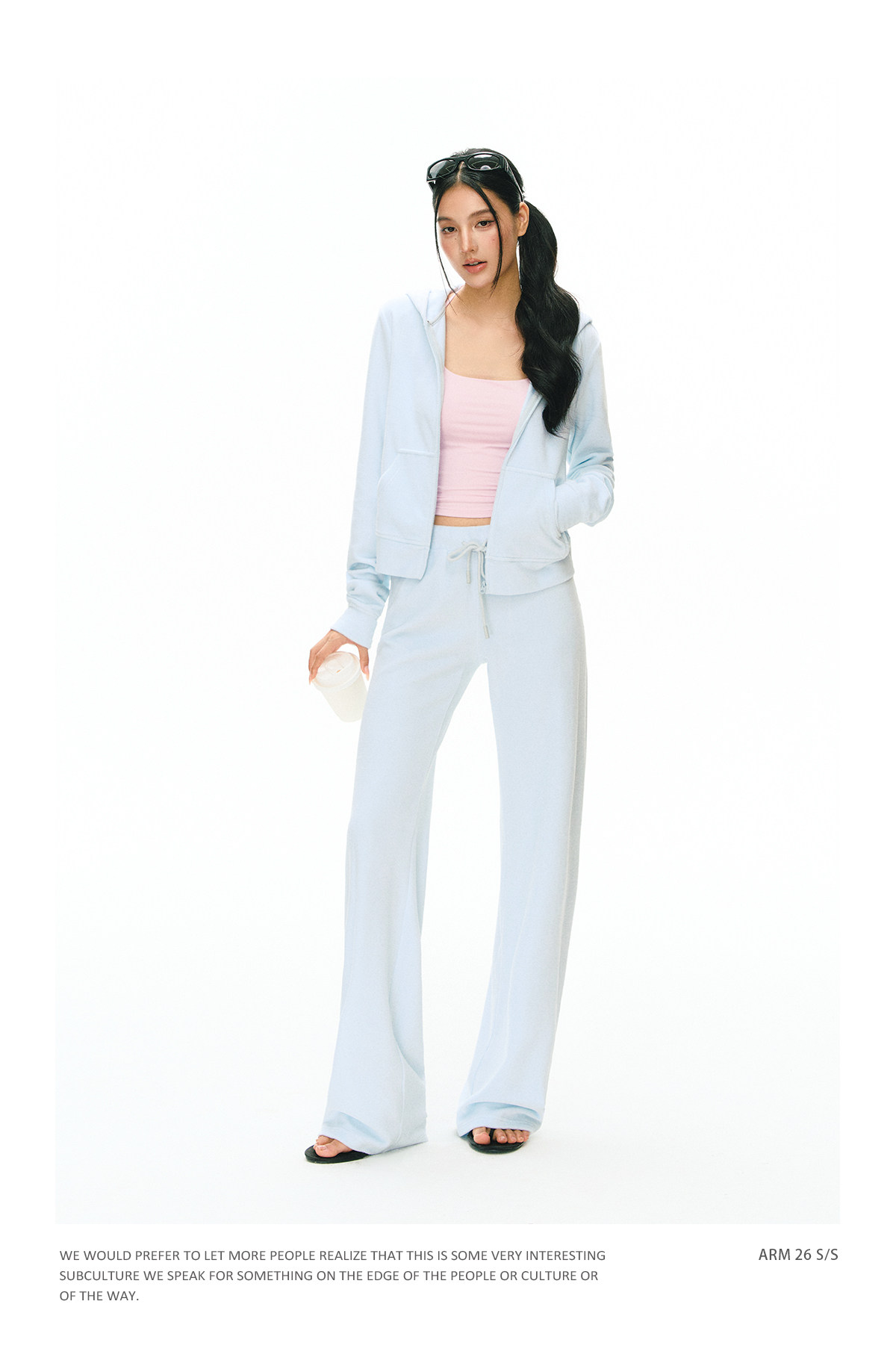 ARISEISM Zip-Up Cropped Sweatshirt Set