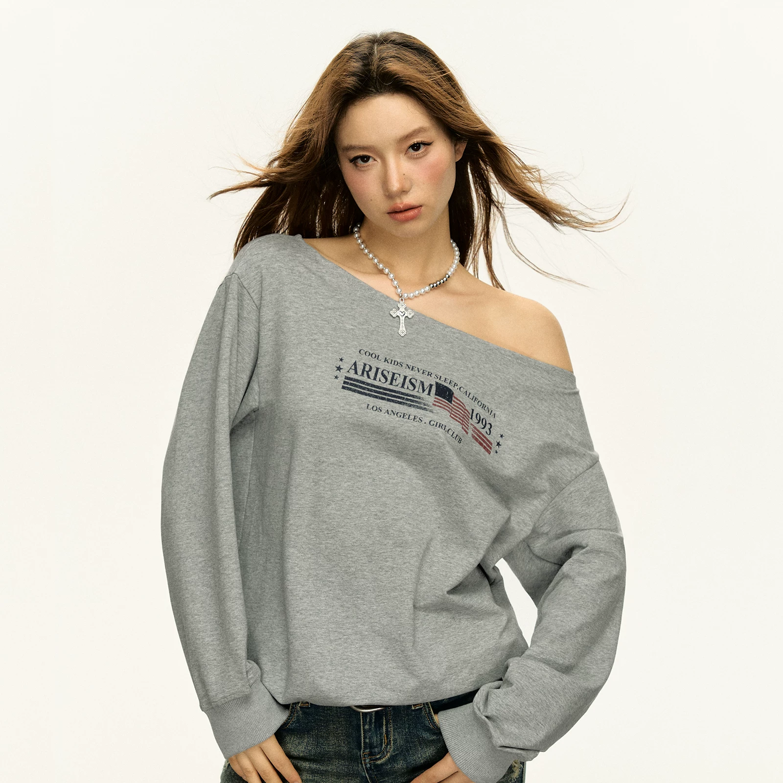 Дизайн Ariseism Retro весна с длинным рукавом, американский стиль, тренд сезона