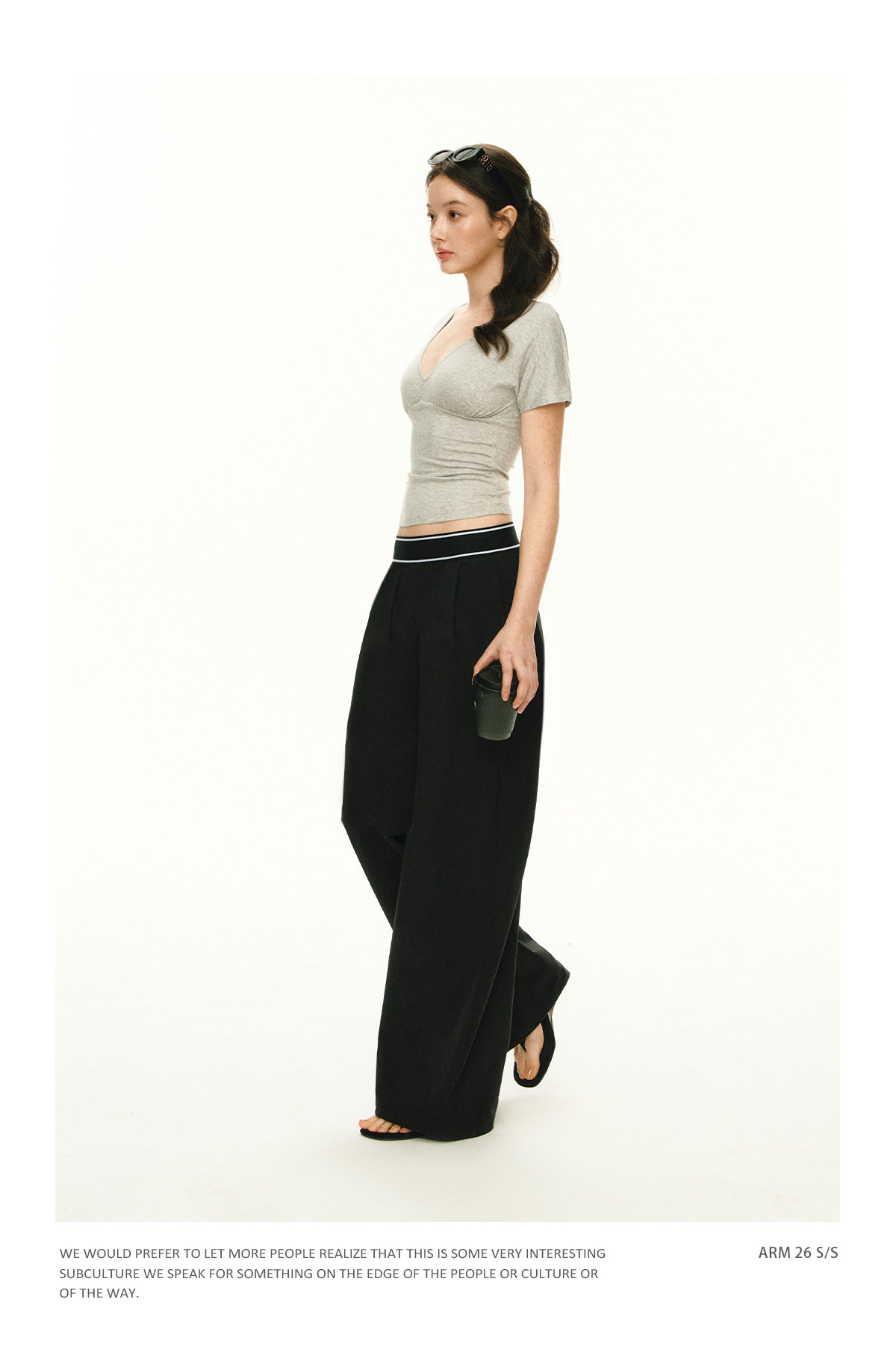ARISEISM Low-Rise Loose Wide-Leg Trousers