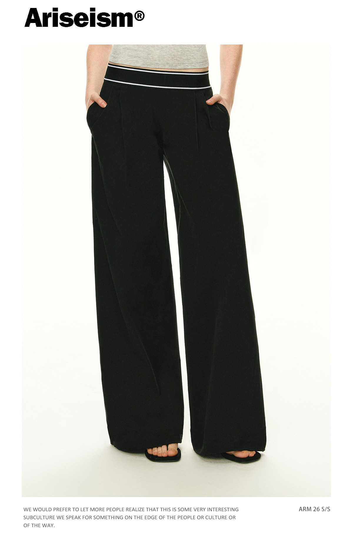 ARISEISM Low-Rise Loose Wide-Leg Trousers