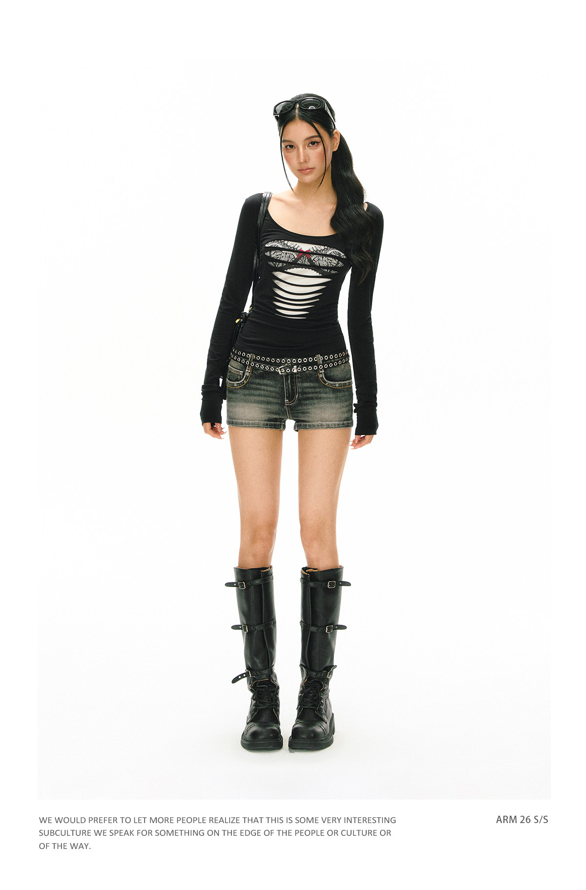ARISEISM Retro Cropped Long-Sleeve Tee