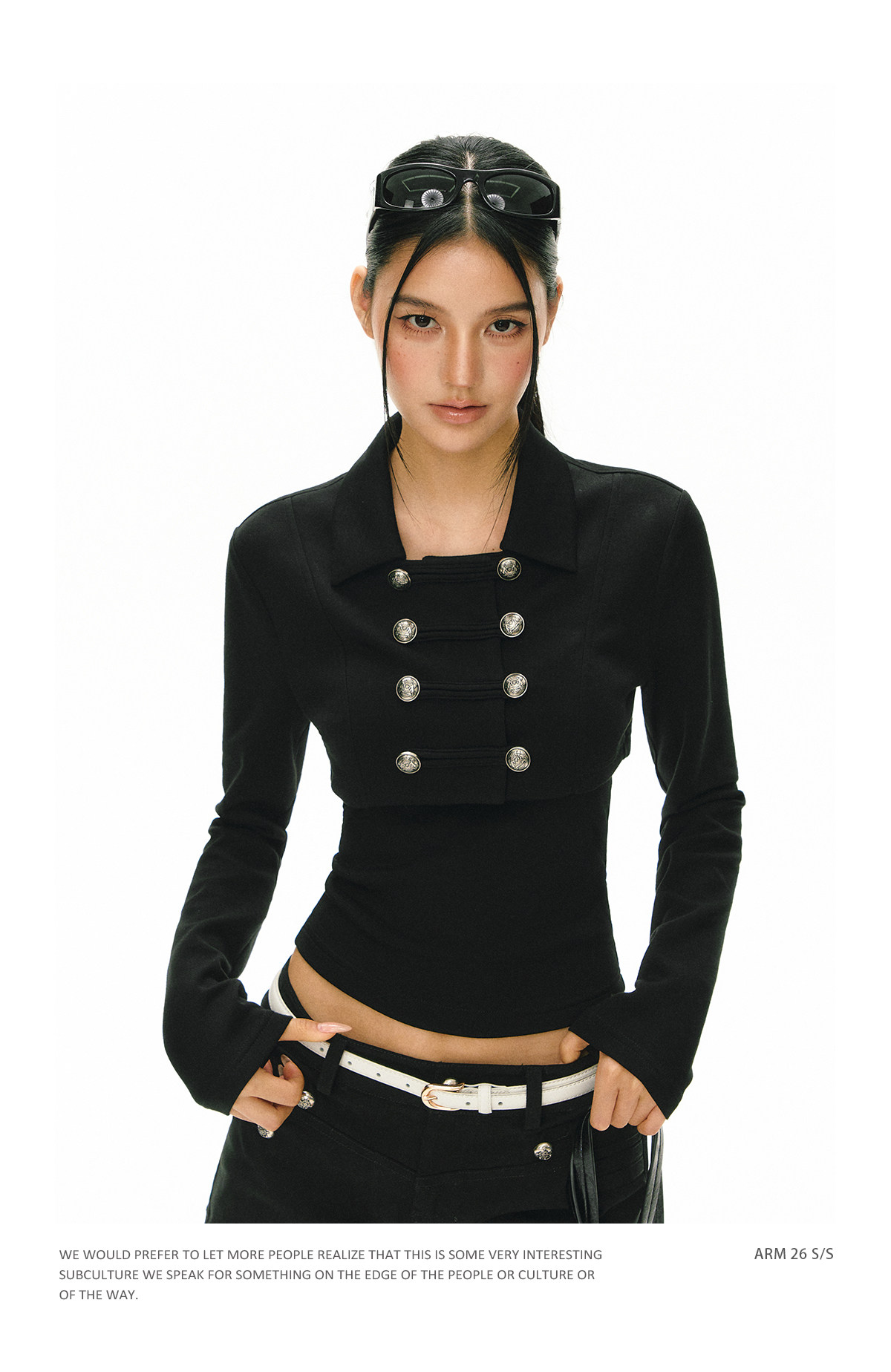 ARISEISM Black Cropped Cami Jacket Set