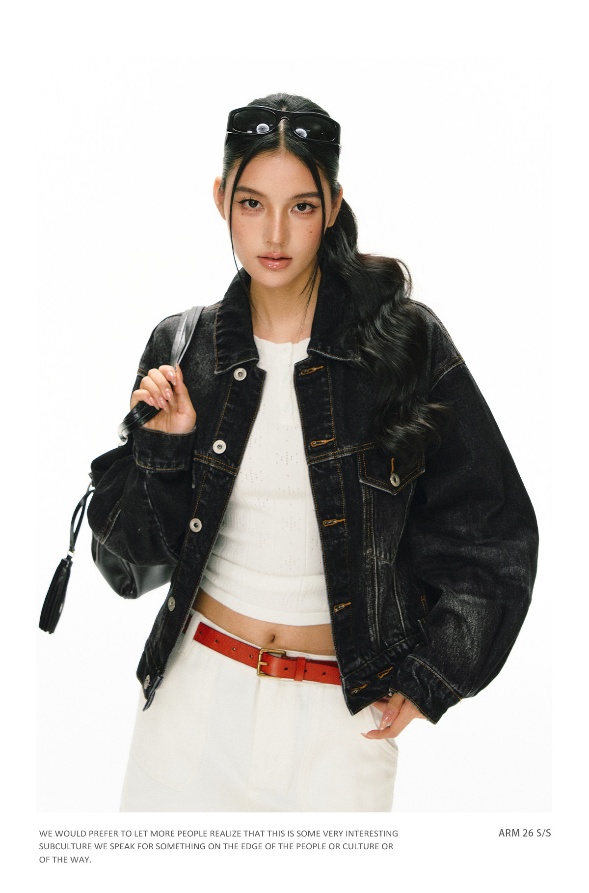 ARISEISM Retro Cropped Denim Jacket