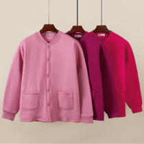 Middle-aged and elderly pure cotton Northeast cold-proof thickened plus size Antarctic cotton thermal underwear single-piece top cardigan autumn coat