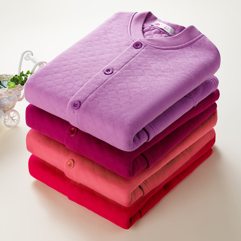 Three-layer heating clothes women's suit in the elderly cotton autumn clothes sanitary pants wear mother's autumn and winter large size cotton pants