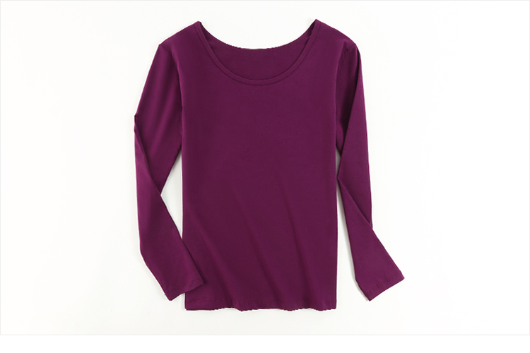 Vương miện mùa thu và mùa đông size lớn mặc áo cotton dài tay đáy quần Slim đơn mảnh mùa thu quần áo mỏng phần đồ lót nữ hàng đầu áo thu đông nam trung nien