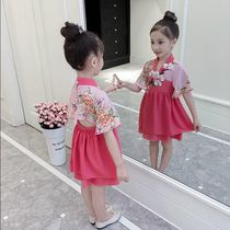  Girls Hanfu 2021 new Chinese style ancient costume summer princess retro Tang costume western style skirt fashionable dress