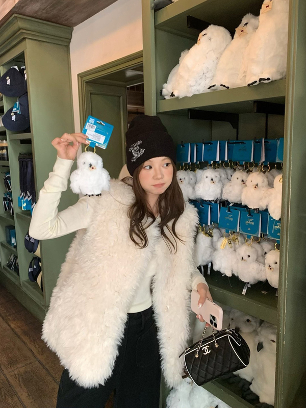 Furry Vest for Women 2025 Autumn and Winter New Korean Style High-End Fur Integrated Coat Furry Vest