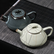Tea House ceramic stone lather pot iron tire home vintage Chinese style open piece ice crack single pot celadon kung fu tea set teapot