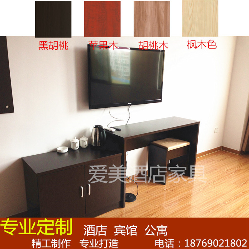 Customized hotel TV table hotel luggage cabinet guest room furniture combination TV cabinet soft bag stool factory direct sales