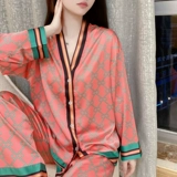 Шелковая осенняя пижама, мягкий лонгслив, комфортный модный летний комплект, 2025 года, изысканный стиль