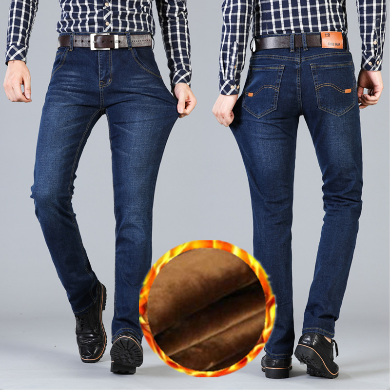 Mùa thu và mùa đông cộng với chất liệu nhung co giãn cao, thun co giãn cộng với quần jean XL quần jogger nam