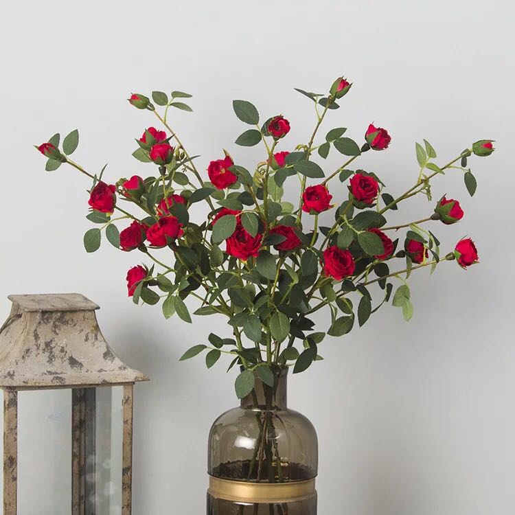 Mori simulation bouquet 6 rose tea rose rose home decoration fake flower wedding photography props