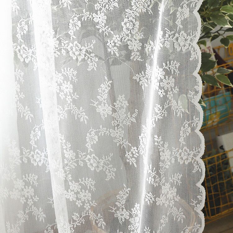 White Scallop Edge Flower Lace Mosquito Net Mesh Window Screen Curtain Screen Decorative Yarn