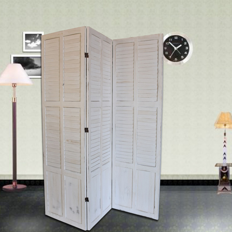 Nước Pháp trắng retro cũ cửa gỗ rắn màn hình cửa hàng cafe cửa sổ phân vùng trang trí - Màn hình / Cửa sổ bình phong