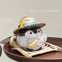 Соломенная шляпа пингвин подвеска -около 8 см.