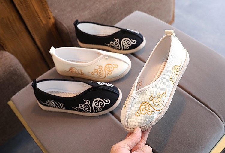 Old Beijing Children's Book Children Cloth Shoes Boy Soft Bottom Round Mouth Single Shoes Book Children Shoes Pure Cotton Baby Shoes Ancient Clothes Hanfu Shoes-Taobao