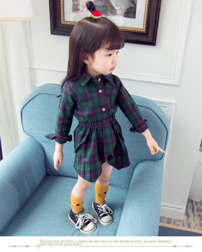Váy nữ mùa xuân trẻ em váy dài tay 2 trẻ em 3 thời trang nước ngoài hipster trẻ em váy 4 triều 1-5 năm mùa thu đầm em bé