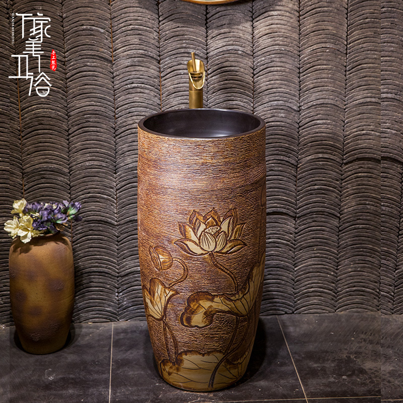 Wash Basin Ceramic Columns Basin Laundry Pool Balcony Makeup room with floor washbasin Toilet Columns