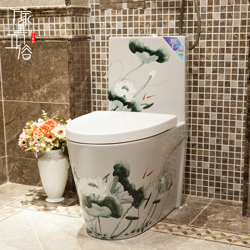 Art Ceramics Fashion Seat Toilet Color Flush Toilet Personality Creative Seating toilet Deodorant Makeup room Home