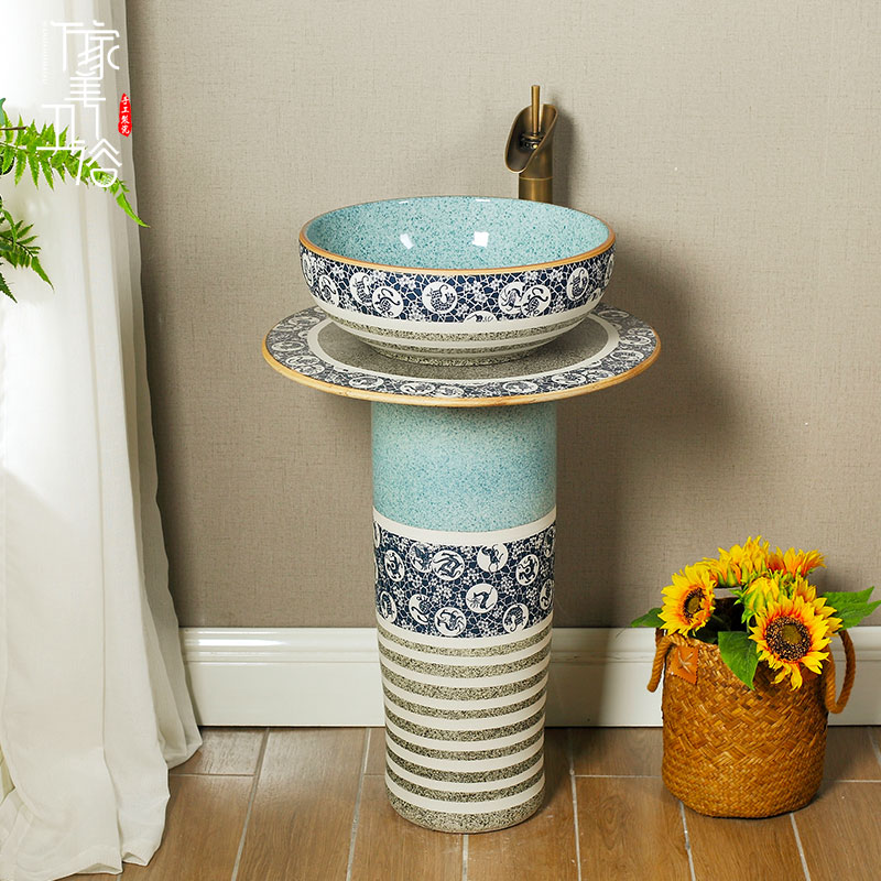 Thousands of beautiful ceramic columns style washface integrated floor column basin Makeup Room Vertical Wash Basin-type Terra basin