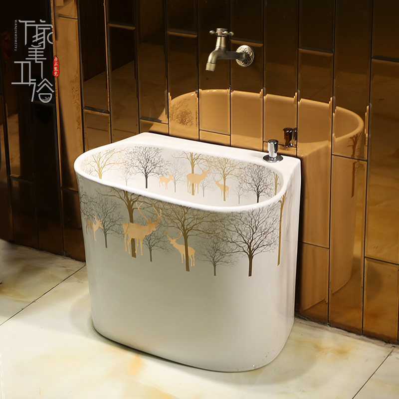 Mop basin wash mop pool mop pool ceramic balcony mop pool powder room household basin floor-to-ceiling mop pool