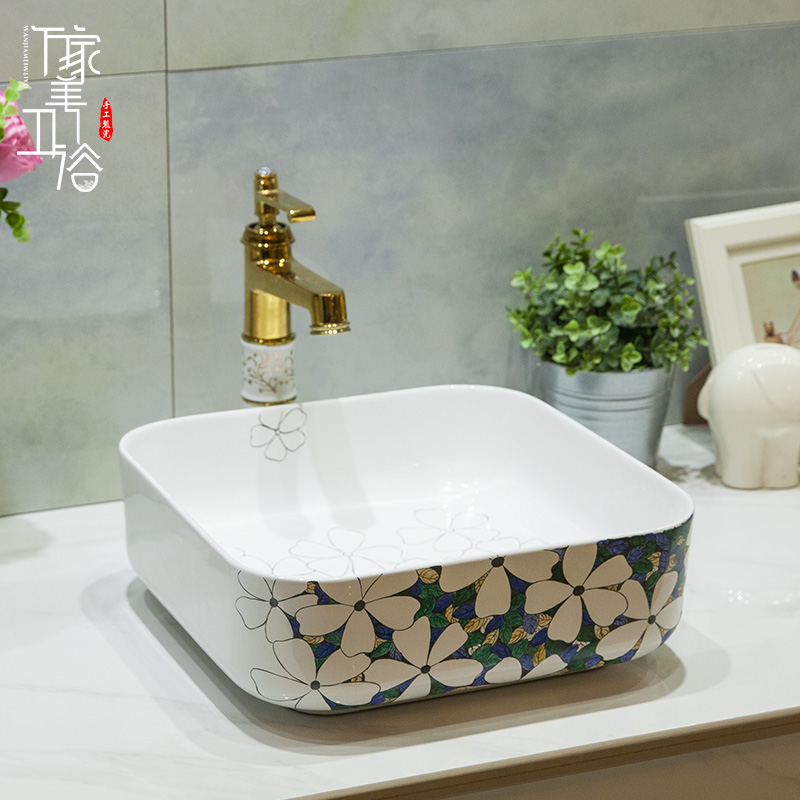 Jingdezhen American Art Basin Terrace Basin Terrace Basin Square Makeup Room Terrace Washbasin Washbasin Bushes Bushes