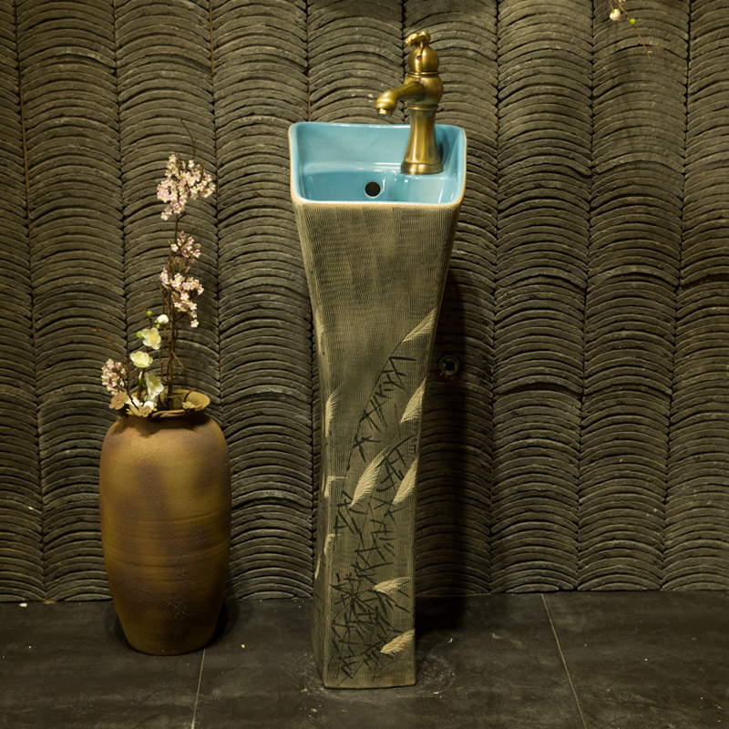 Wash basin Column basin Basin Integrated balcony Ceramic column wash basin Powder room column basin Vertical floor-to-ceiling