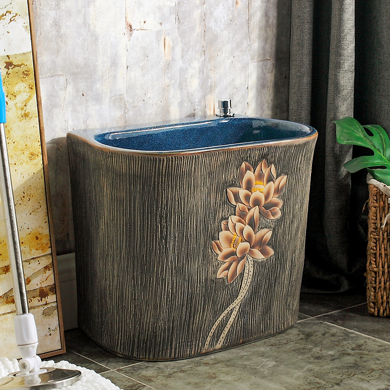 Large wash mop pool basin ceramic balcony pool bathroom mop pool mop pool mop basin home floor-standing