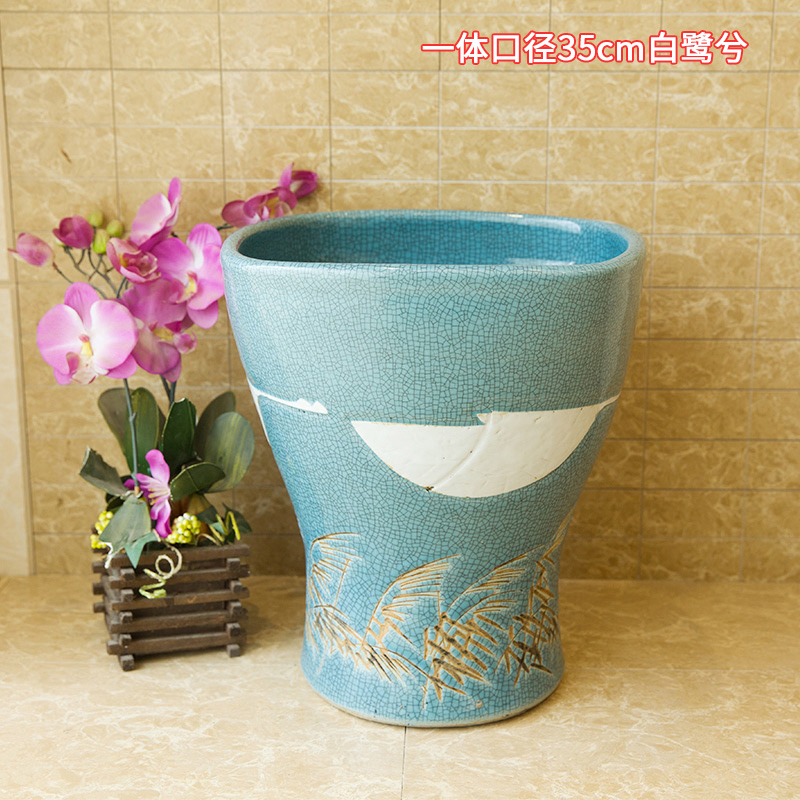 Wan Mei Jingdezhen Ceramic mop pool art mop basin with body mop pool white egret