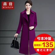 Quần áo thu đông 2018 cho mẹ mới trong chiếc áo khoác cashmere dài phần 40-50 tuổi áo len nữ trung niên