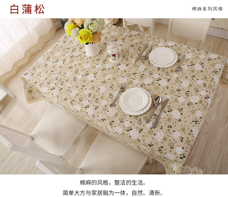 Khăn trải bàn bằng vải cotton kiểu châu Âu Bàn ăn hình chữ nhật vải nhỏ Bàn trà tươi nhỏ bọc vải khăn trải bàn tiệc cưới