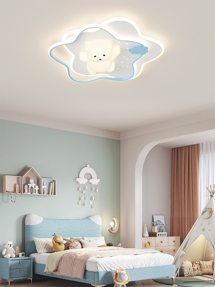 Bedroom Lamp Ins-Style Trendy Cream-Colored Cozy Atmosphere Ceiling Light Creative Rabbit Cartoon Eye-Protection Children's Room Lamp
