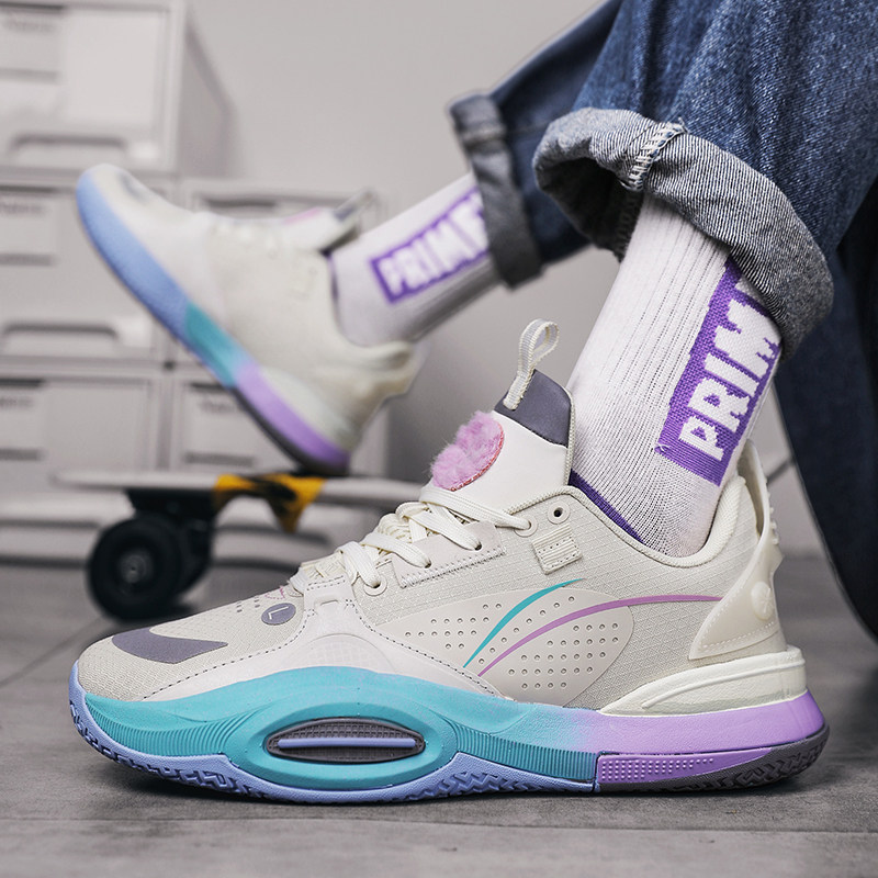 All City 10 cotton candy basketball shoes men's shoes Wade low top breathable sports shoes professional combat shoes non-slip shock absorption