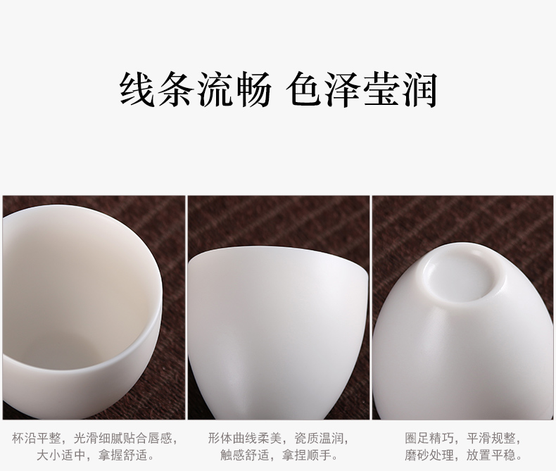 True cheng dehua white porcelain biscuit firing porcelain tea set high white jade teapot tea cup contracted presents a complete set of kung fu suit