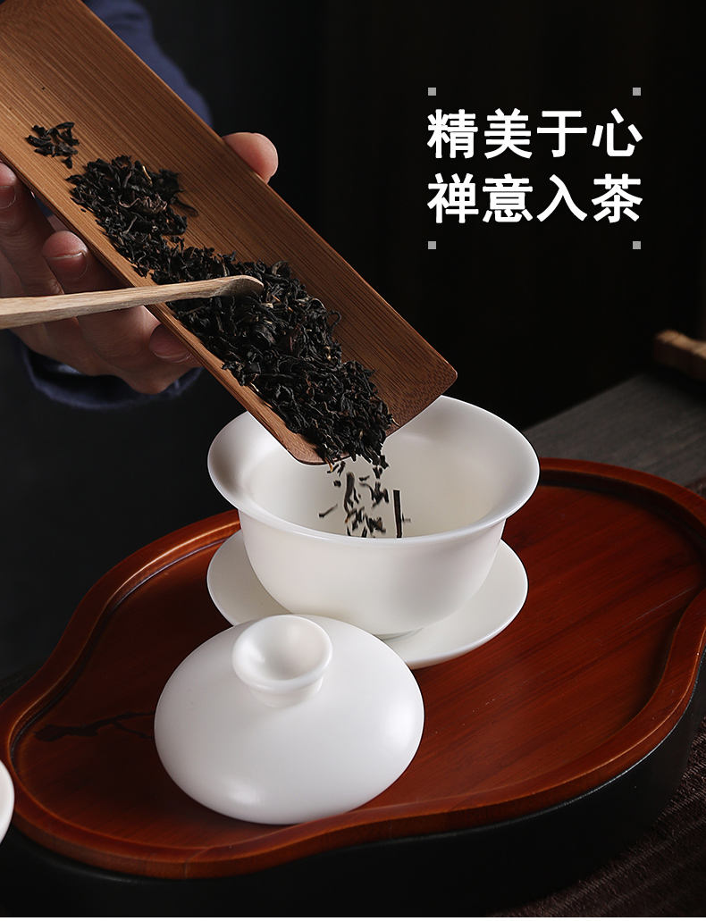 Really high sheng dehua white porcelain kung fu tea set suit contracted from lard suet jade ceramic teapot cup of office
