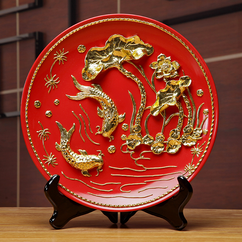 Really sheng paint line carve ceramic hang dish girlfriend home furnishing articles wedding present practical creative decorations