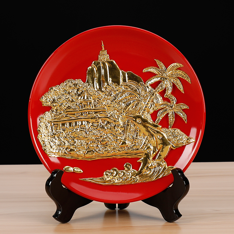 Really sheng xiamen special paint line carve gulangyu ceramic decoration plate bracket furnishing articles rich ancient frame household decoration