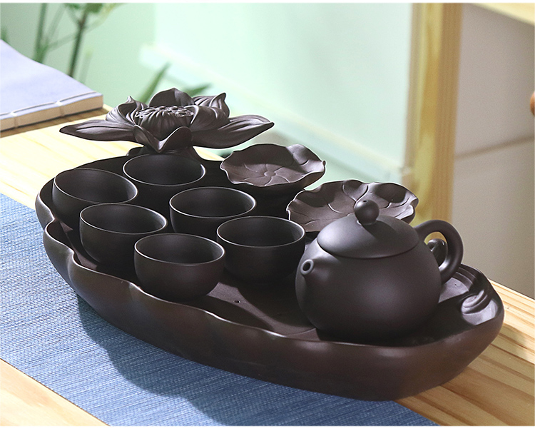 True sheng violet arenaceous kung fu tea sets tea cup teapot tea tea service of a complete set of household dry tea set tea table
