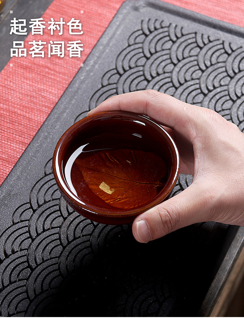 True sheng creative temmoku light tea tea leaves glass ceramic masters cup light tea tea set single cup bowl